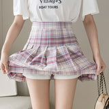 Llyge Fashion Gril Plaid Skirt Zipper Harajuku Kawaii  Pleated Mini Skirts Casual Slim Cute Japan Style JK Uniforms Summer New