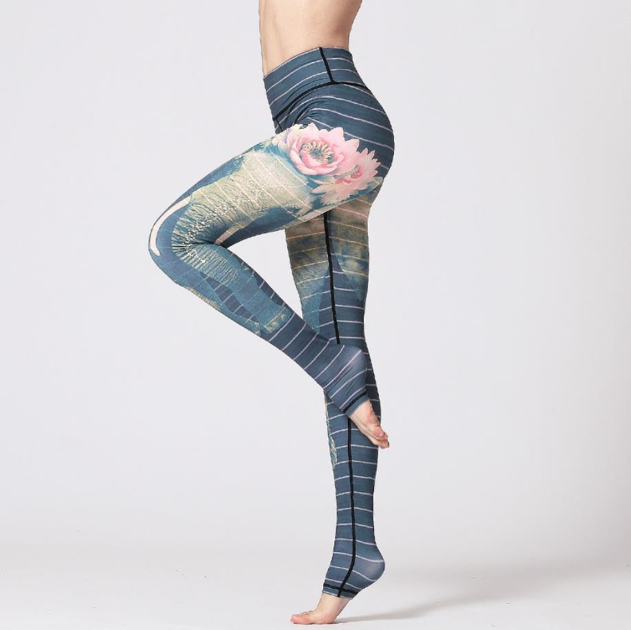 Llyge 2023 Yoga Pants Women High Waist Trainer Sports Leggings Long Tights Floral Push Up Running Trouser Workout Tummy Control