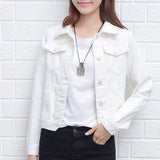 Llyge Women 2023 New Fashion Denim Jackets Autumn Casual Long Sleeve Basic Short Jean Jacket Vintage Korean Coats