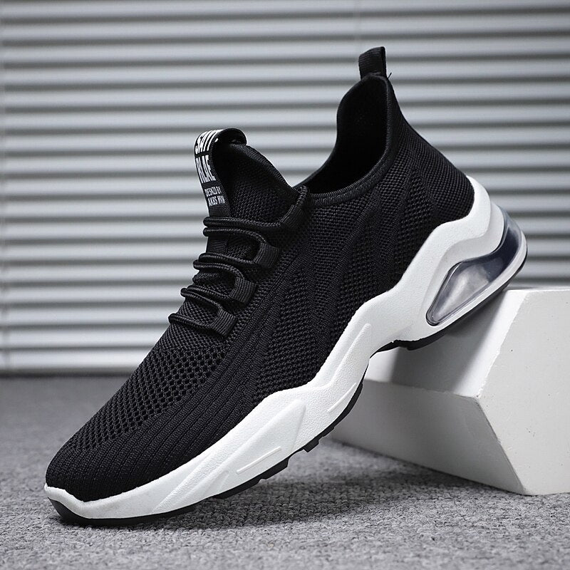 Llyge 2022  Men Running Shoes Cusion Lace-up Athletic Trainers Sports Shoes Outdoor Walking Sneakers Male Breathable Mesh Damping Shoes
