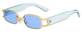Llyge  2023 Retro Brand Small Rectangle Sunglasses Women Fashion Brand Square Sunglasses Men Travel Shades Clear Sun Glasses For Female