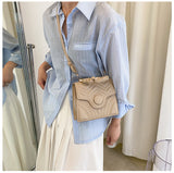 LLYGE High Quality Ladies Embroidered Thread Shoulder Bag 2022 New Female Bag Fashion Handbag Korean Messenger Bag Small Square Bag