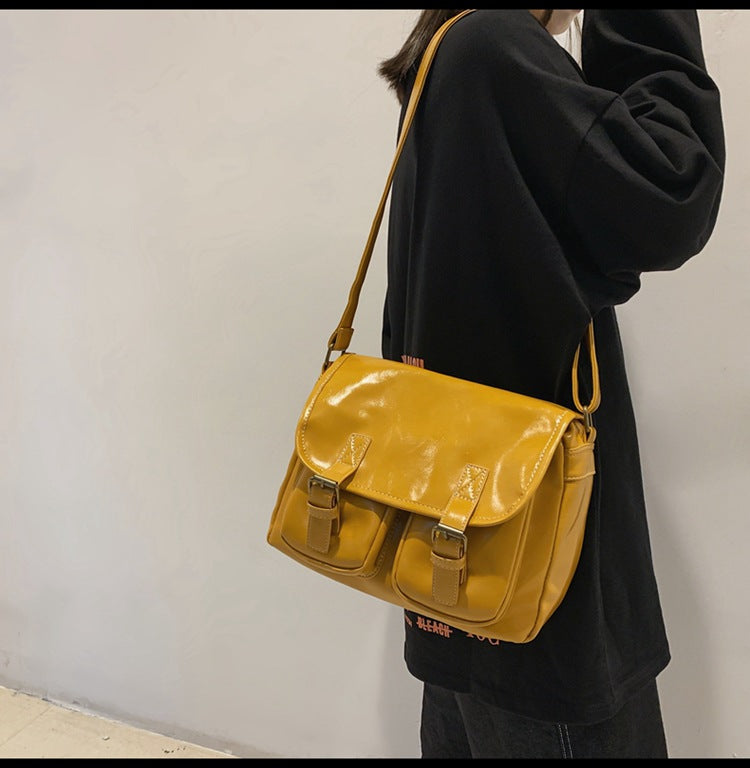 LLYGE Autumn And Winter Ladies Retro Large-Capacity Handbags2023 new Women's Bags Fashion Wide Shoulder Strap One-Shoulder Messengerbag