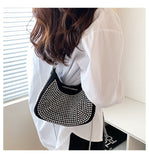 LLYGE Luxury Bright Diamond Bag Handbags2023new Trendy Fashion One-Shoulder Underarm Bag Net Red High-End Sense Of Niche Messenger Bag