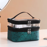 LLYGE Travel Clear Makeup Bag Fashion Diamond Cosmetic Bag Toiletries Organizer Waterproof Females Storage Make Up Cases