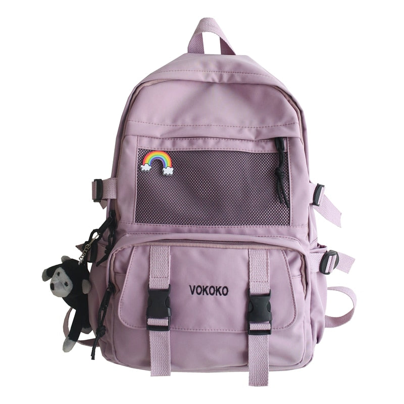 LLYGE High Quality Women Student Schoolbag Travel Big Capacity Nylon Mochila Laptop Backpack Girl Black For Teenager Bagpack