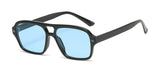 Llyge  2022 Classic Rivets Square Sunglasses Men Women Retro Double Bridges Fashion Blue Woman Sunglasses Trendy Vintage 70s Shades UV400