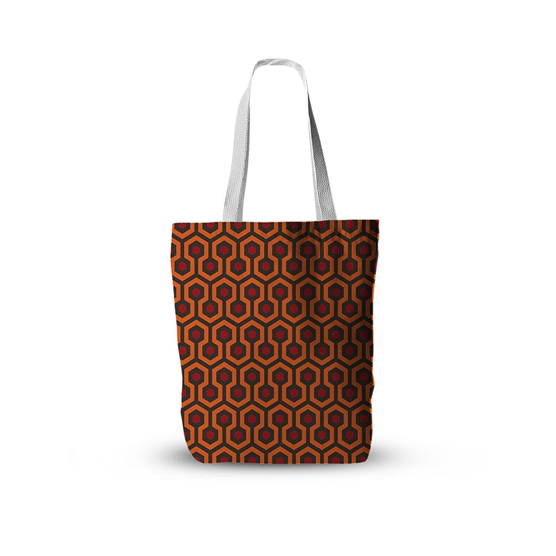 Geometric Pattern Canvas Bag Women Fashion Casual Tote Bag Shopping Bag Retro Art Girl Shoulder Bag Large Capacity Grocery Bag