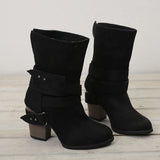 Roman Style Ankle Boots For Women Round Toe Zipper Warm Boots Velvet Band Decoration Footwear For Winter