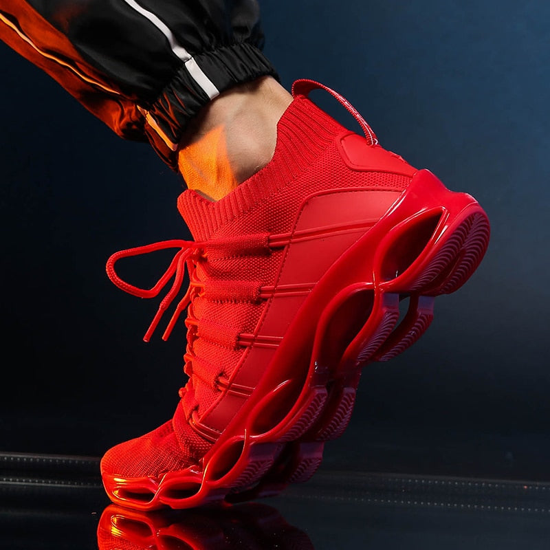 Men Shoes Sneakers Comfortable Casual Sports Shoes New Breathable Tenis Masculino Adulto Male Red  Blade Large Size 50
