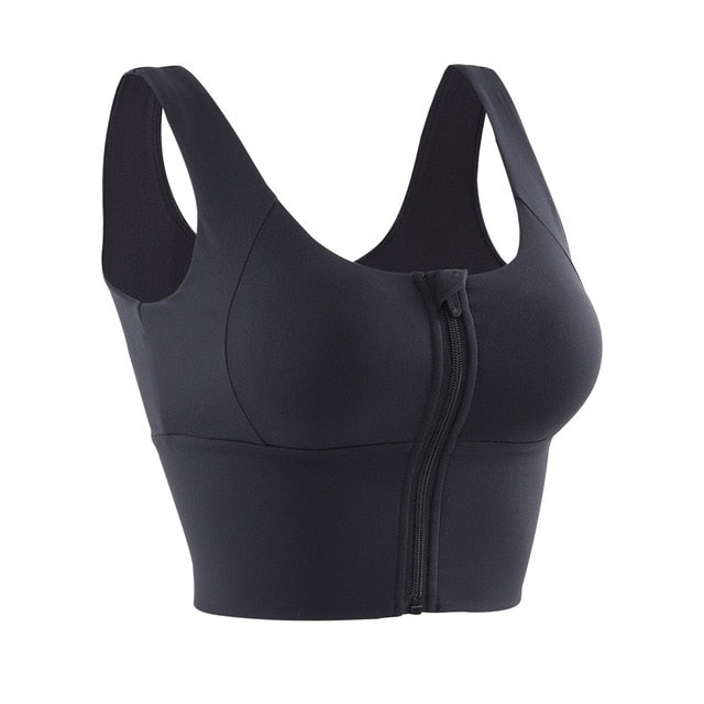 Llyge 2023 XS Women Zipper Sports Bra Gym Workout Underwear Push Up Yoga Crop Top  Athletic Vest Fitness Shirt Sportswear