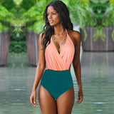One Piece Swimwear Women 2023 New Monokini Bathing Suit Bodysuit V-neck Swimsuit Brazilian Beach Female Swimming Wear Girl