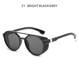 LLYGE Classic Steampunk Sunglasses Men Fashion Round Glasses For Male Vintage Brand Designer Eyeglasses Shade Outdoor UV400