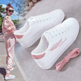 Llyge 2022 Size 35-43  Running Shoes Woman Summer Lace-up Trainers Round Toe Shoes White Sneakers Female Student Shoes C8298