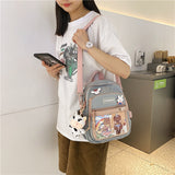 Back To School LLYGE Women Korean Style  Backpack Kawaii Travel Shoulder Bag For Tennage Girls  Multi-Purpose Casual Ladies Small School Backpack