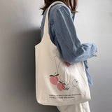 LLYGE Women's Canvas Shoulder Bag Large Cotton Cloth Ladies Shopping Bags Female Tote Handbags Foldable Reusable Beach Shopper Bag