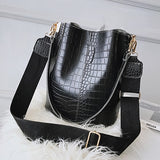 Llyge  Graduation party  Vintage Women Crossbody Bags For 2023 New Shoulder Bag Fashion Handbags And Purses Leather Stone Pattern Zipper Bucket Bags