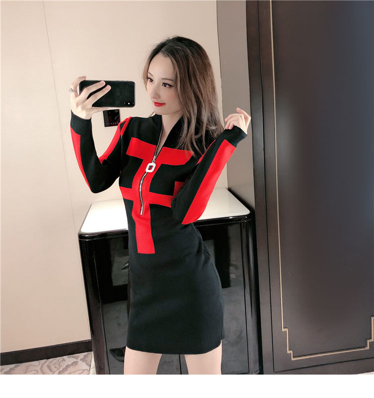 Llyge Elegant Knitted Bodycon Mini Harajuku Vintage Sweater Dress For Women Knitted Bodycon  Casual Aesthetic Korean Fashion Woman