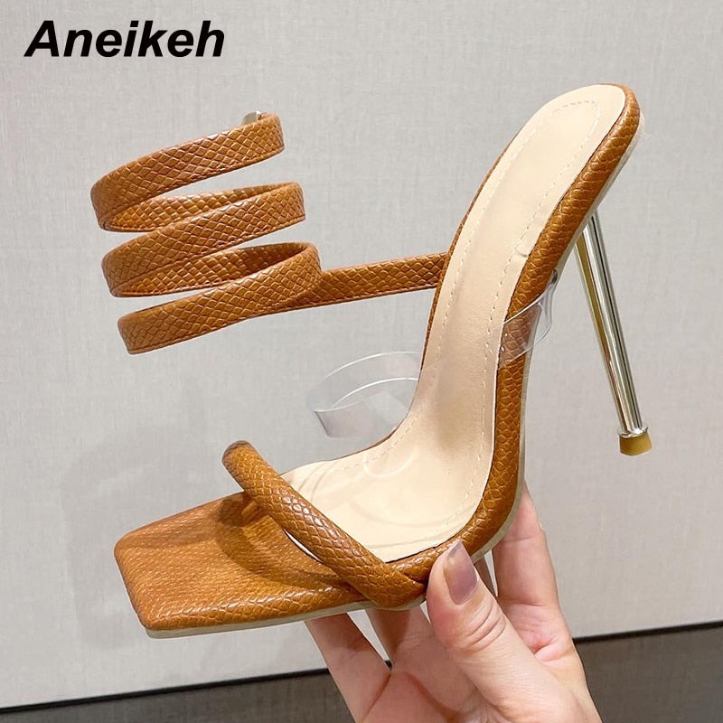 Graduation Gift Llyge 2022 Rome Shallow Ankle Strap Sandals Women Summer Fashion Alligator Pattern Heigh Shoes Heels De Mujeres Elastic Band