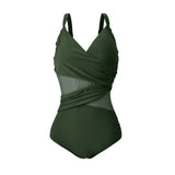 Plus Size Swimwear Women 2023 New  Mesh One Piece Swimsuit Female Large Size Bathing Suit Summer Beachwear Swimming Suit 4XL