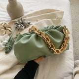 Graduation Gift  Solid Color Pleated Tote Bag 2023 Fashion New High-quality Soft Leather Women's Designer Handbag Travel Shoulder Bags Armpit Bag