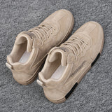 Llyge 2022  New Men's Leather Casual Shoes Sneakers Khaki Fashion Vulcanized Shoes Man Luxury Brand Shoes