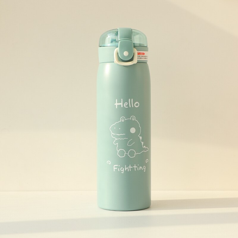 Llyge  2023 350ml/500ml Cartoon Stainless Steel Vacuum Flasks With Straw Portable Kids Thermos Mug Thermal Water Bottle Tumbler Thermocup