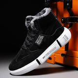 Llyge Men's Sneakers 2022 New Non-slip Warm Men Shoes Casual Plus Velvet Light Black Platform Male Cotton Shoes