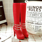 Llyge Size 34-43 New 2022 Knee High Boots Women Faux Suede Fashion Calf Boots Platform Square Heel Ladies Women's Winter Boots