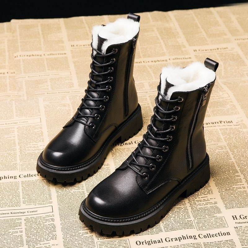 Llyge 2023 Chelsea Women Ankle Boots Winter Designer Mid calf Platform Casual shoes Warm Fur Snow Boot Motorcycle short botas de mujer