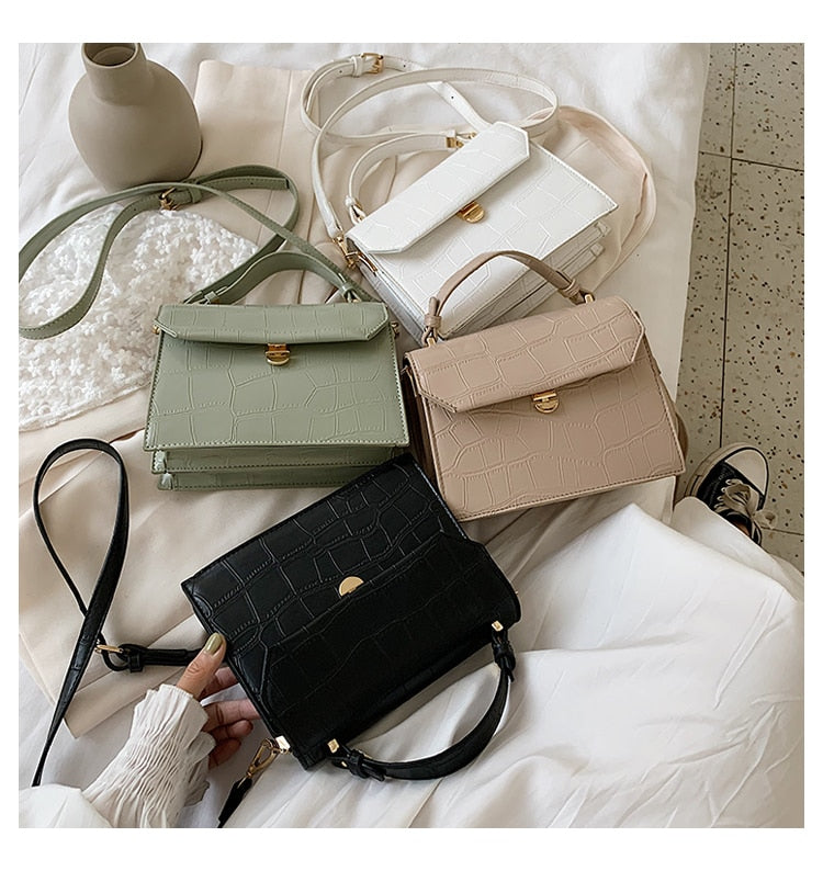 Llyge  Graduation party  Stone Patent White Crossbody Bags For Women 2023 Small Handbag Small Bag PU Leather Hand Bag Ladies Designer Evening Bags