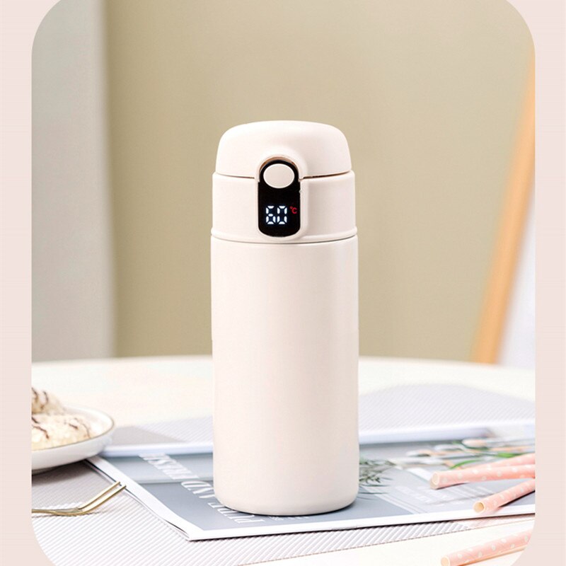 Llyge  2023  316 Stainless Steel Vacuum Flask Display Temperature Straw Portable Thermos Cup Girl Children Cute 420ML 520ML 600ML termo café