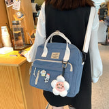 Llyge DCIMOR Lovely Multifunctional Backpack Teenage Girl Ring buckle Portable Travel Bag Female Small Schoolbag Badge Women Backpacks