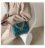 LLYGE Luxury Ladies Shoulder Bag 2022 New Trendy Fashion Rhombus Portable Small Square Bag High Quality Leather Chain Messenger Bag