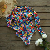 Llyge 2023 Long Sleeves Swim Suit  Print One Piece Swimsuit Push Up Swimwear Women Monokini Bathing Suit Women Summer Beach Wear