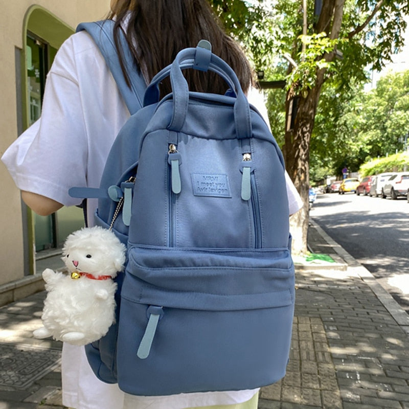 Llyge 2023 New Waterproof Nylon Woman Backpack School Bag For Teenage Girls Boys Female Large Capacity Travel Rucksack Kawaii Book Bag