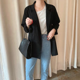 Llyge  Two Button Simple Cotton Linen Suit Jacket 2022 Long Sleeve Thin Air-Conditioned Jacket Coat Female Blazer Office Ladies