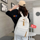 LLYGE Fashion Backpack Waterproof Student Schoolbag Men Black Cotton Cute Women For Teenage Girls School Mochila Rucksack