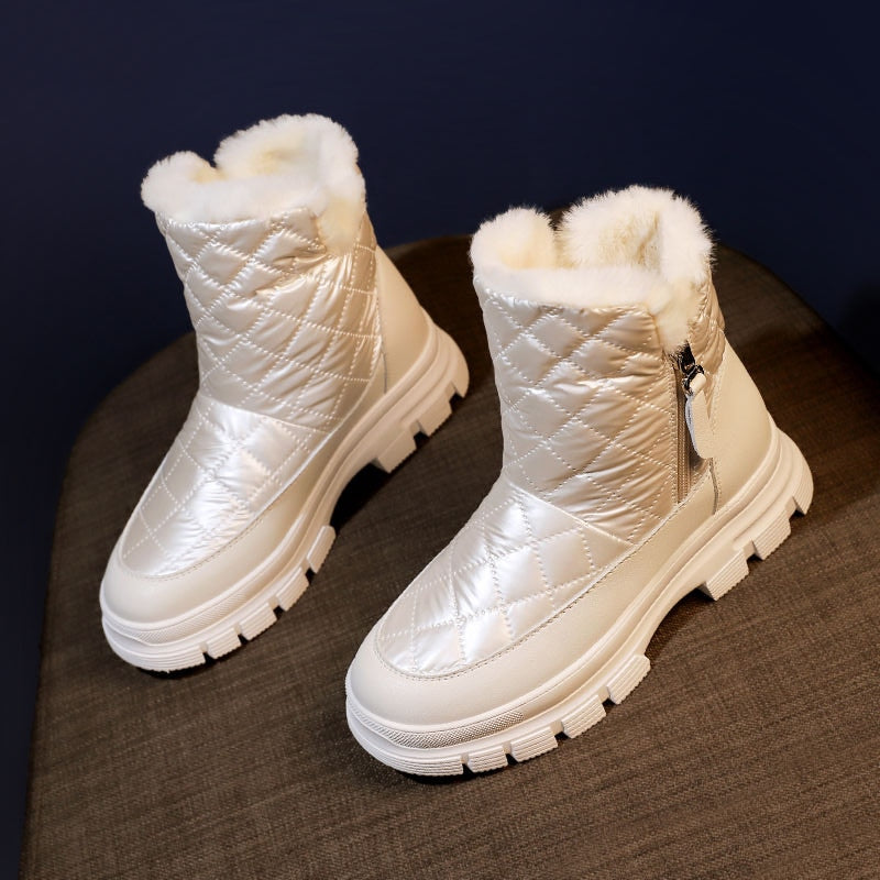 Llyge 2023  Snow Boots Women  winter Plus Velvet Thick Warm Cotton Shoes High Top Platform Booties Waterproof Non-slip Woman Ankle Boots