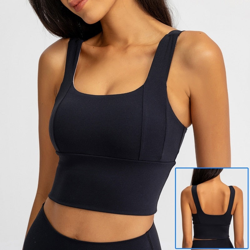 Llyge 2023 Yoga Crop Top for Women Sports Bra  Underwear Push Up Bras Solid Athletic Vest Gym Fitness Shirt Sport Running Sportswear