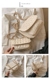 LLYGE High Quality Ladies Messenger Bag 2022Summer New Style Rhombic Embroidery Thread Korean Fashion One Shoulder Messenger Chain Bag