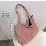Llyge  2023 Corduroy Bag for Women Shopper Canvas Shoulder Tote Bag Zipper Environmental Storage Large Capacity Winter Designer Handbag