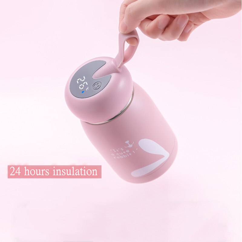 Llyge  2023  Cute Thermos Cup 304 Stainless Steel kawaii Water Bottle Vacuum Flasks Coffee Milk Juice Tea Tumbler Girl Children Gift 320ML