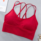 Yoga Underwear Plus Size XXL High Impact Sports Bra Top For Fitness Women Nylon Cross Straps Running Gym Workout Active Wear