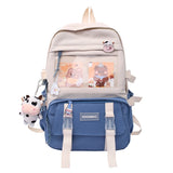 LLYGE Fashion Women Backpack Kawaii Canvas Leisure Travel Bag Rucksack Bookbag For Teenager Girl Schoolbag Laptop Mochila