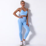 Llyge Seamless Yoga Set Women Sportswear Gym Clothing Workout Clothes Women's Tracksuit High Waist Seamless Legging Sport Bra Crop Top
