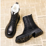 Llyge 2023 Chelsea Women Ankle Boots Winter Designer Mid calf Platform Casual shoes Warm Fur Snow Boot Motorcycle short botas de mujer
