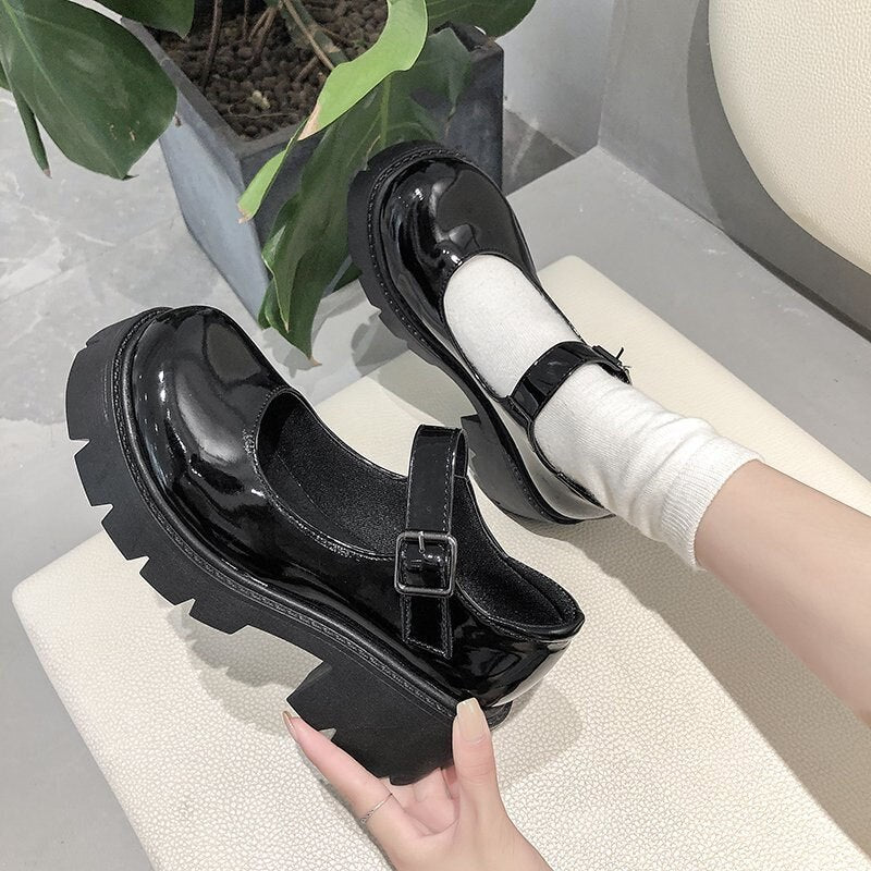 Llyge Shoes Lolita Shoes Women Japanese Style Mary Jane Shoes Women Vintage Girls High Heel Platform Shoes College Student Shoes