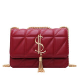 Llyge  Graduation party  Luxury Brand Handbag Fashion Simple Tassel Square bag Quality PU Leather Women's Designer Handbag Lock Shoulder Messenger bags