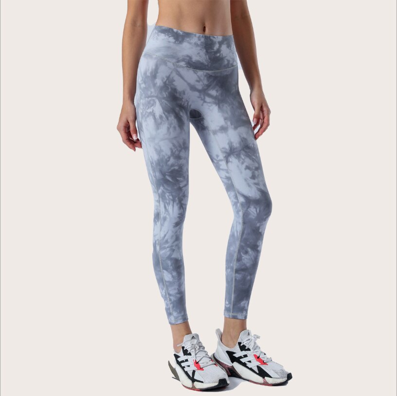 New Printing Sports Leggings Women Double-Sided Tie-Dye Yoga Pants High Waist Sportswear Gym Fitness Stretchy Outfits